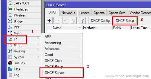 Setting MikroTik Sebagai DHCP Server Step 1