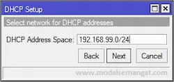 Setting MikroTik Sebagai DHCP Server Step 3