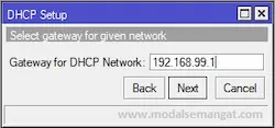 Setting MikroTik Sebagai DHCP Server Step 4
