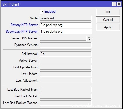 SNTP Client Mikrotik