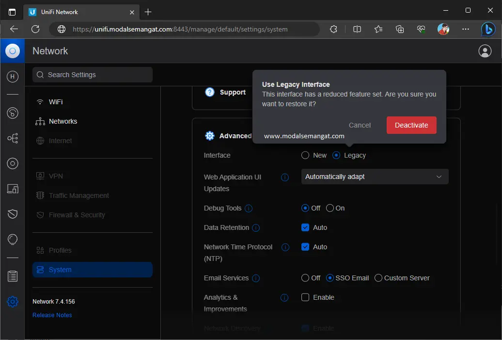 Switch OLD Web UI Unifi Controller Switch OLD Web UI Unifi Controller
