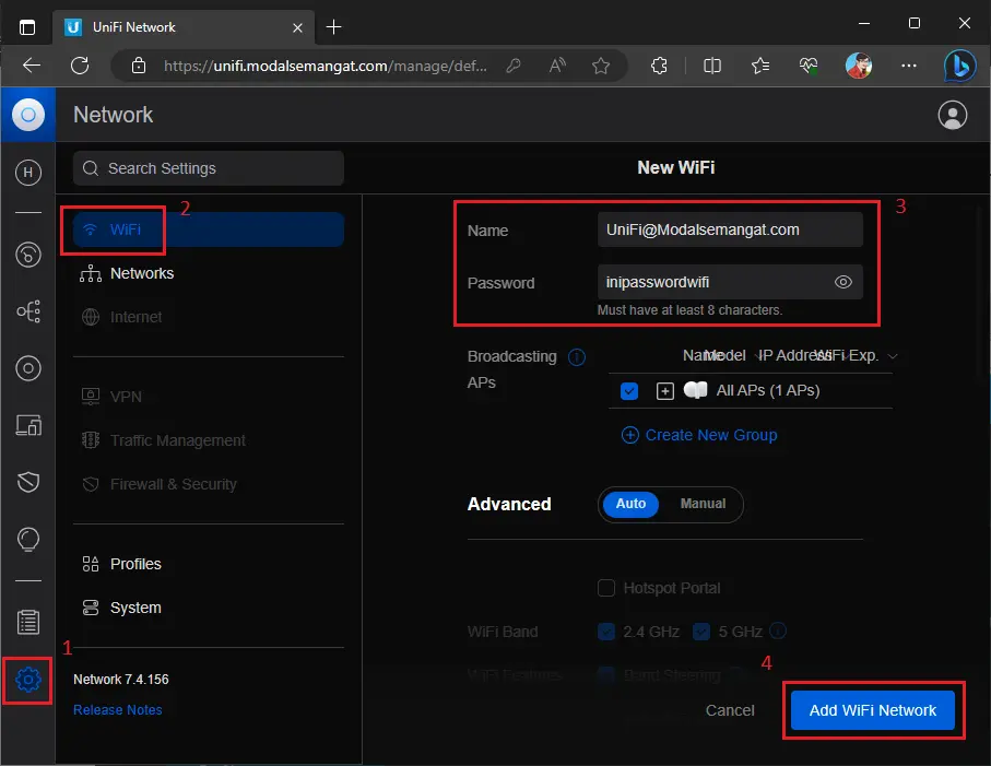 Menu Setting Wifi Unifi AP Controller Menu Setting Wifi Unifi AP Controller