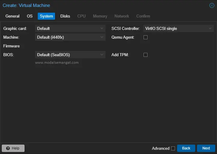 Create VM MikroTik Proxmox - System