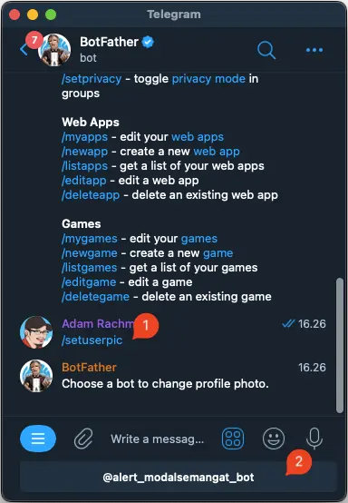 Ganti Foto Profile BOT Telegram