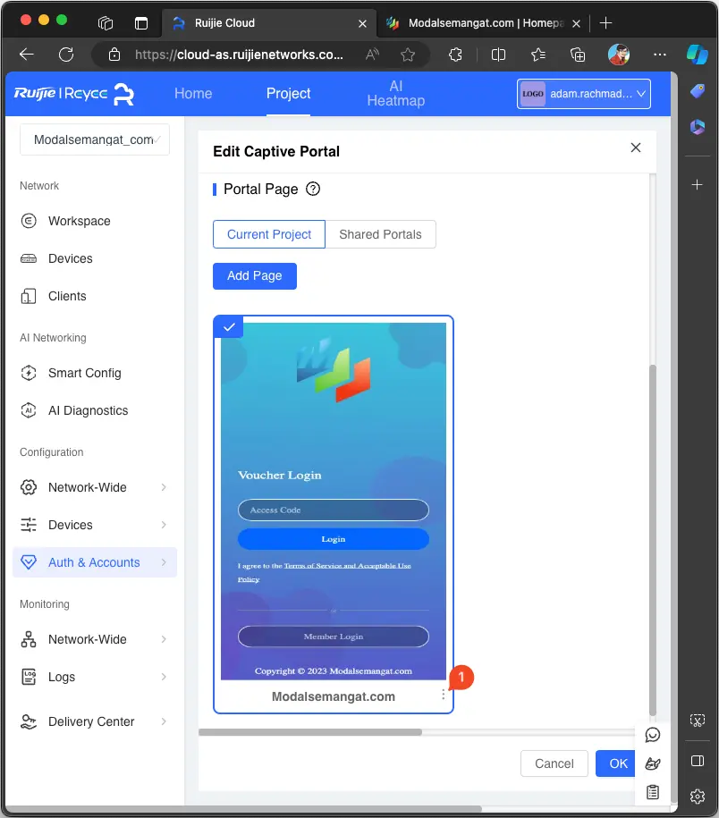 Edit Login Page Hotspot Ruijie Cloud Edit Login Page Hotspot Ruijie Cloud