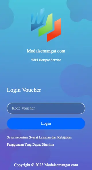 Halaman Login Hotspot Voucher Ruijie Cloud