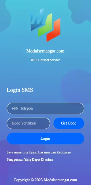 Login Page Hotspot SMS Ruijie Cloud