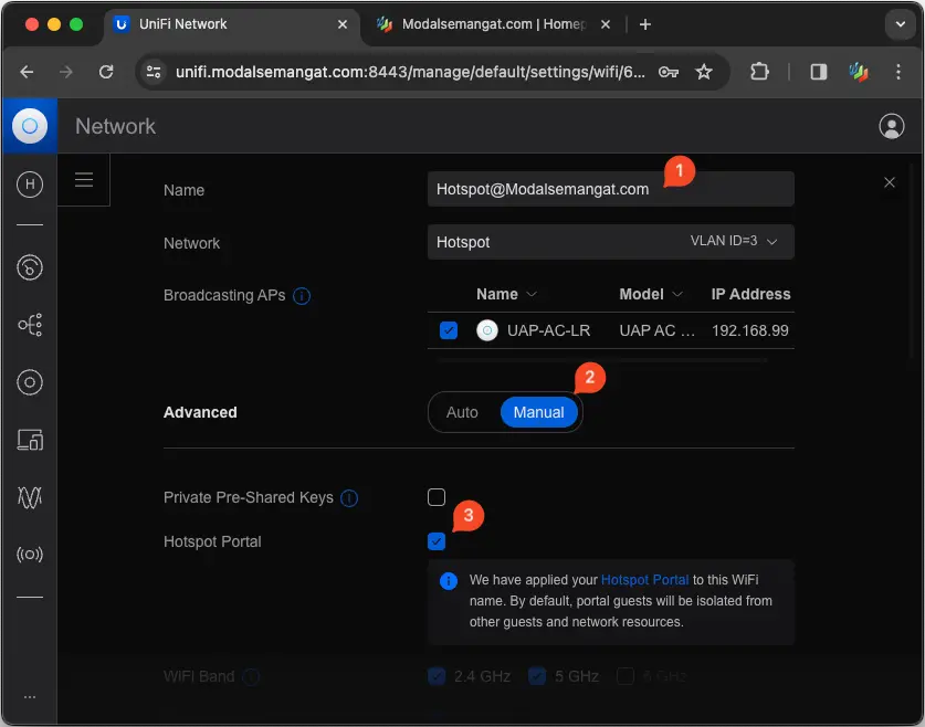 Enable Hotspot Portal UniFi Controller