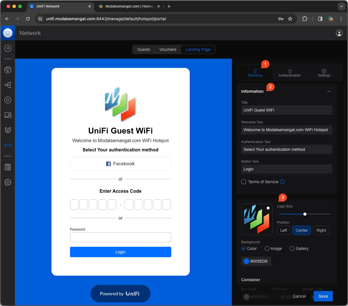 Edit Halaman Login Hotspot UniFi