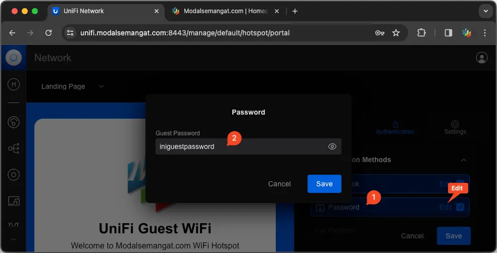Single Password Hotspot Portal UniFi