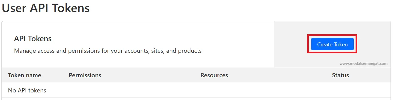 Cara Mendapatkan DNS API Token Cloudflare 2 Create API Token Cloudflare