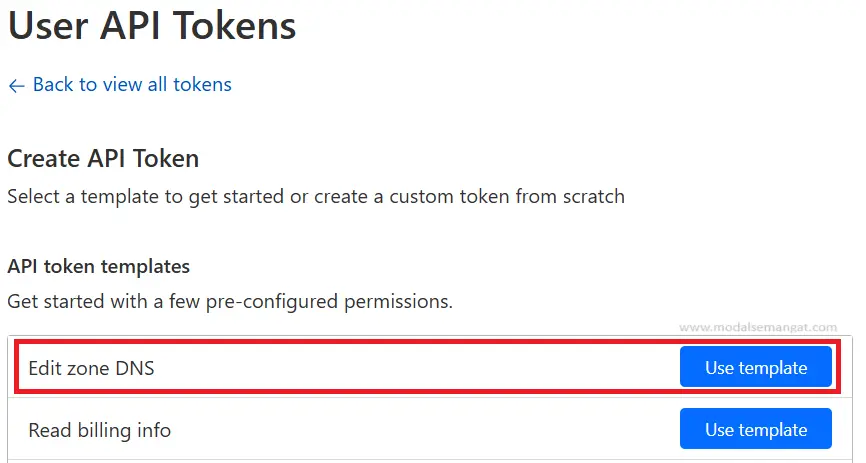 Cara Mendapatkan DNS API Token Cloudflare 3 Create DNS API Token Cloudflare